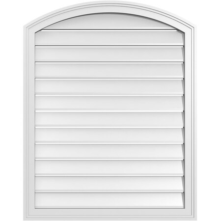 Ekena Millwork Arch Top Surface Mount PVC Gable Vent: Non-Functional, w/2"W x 1-1/2"P Brickmould Frame, 30"W x 36"H GVPAR30X3602SN